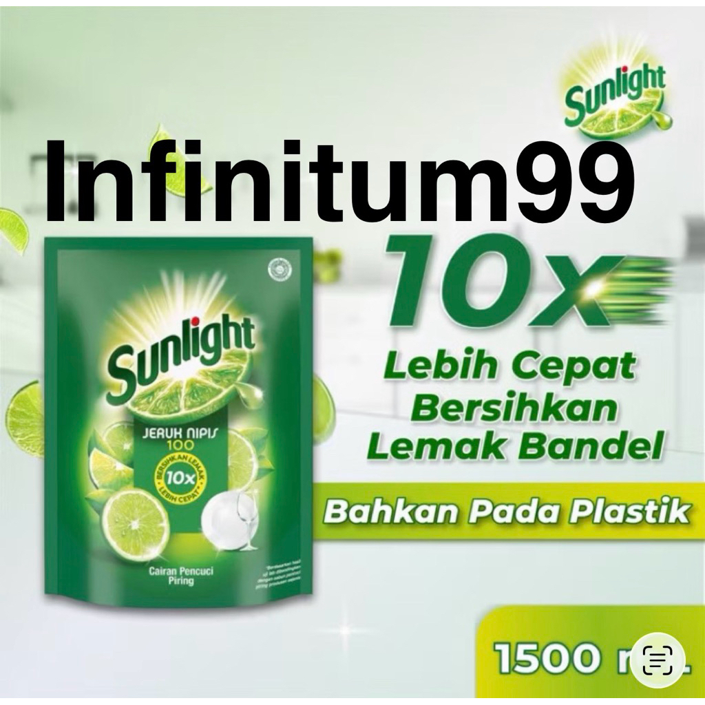 Sunlight SABUN CUCI PIRING DISHWASH Jeruk Nipis 10x bersihkan lemak lebih cepat 1500ML 1,5L / Sabun 