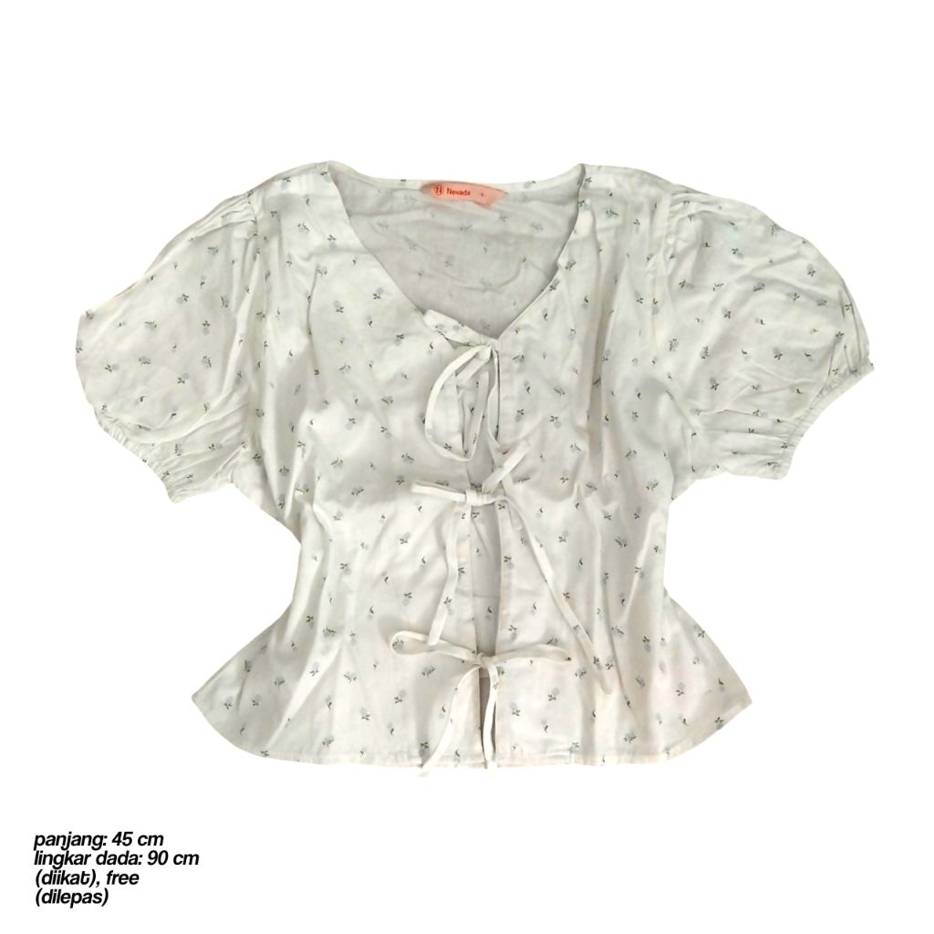 nevada white blouse outer floral fairycore coquette cottagecore mori kei whimsical