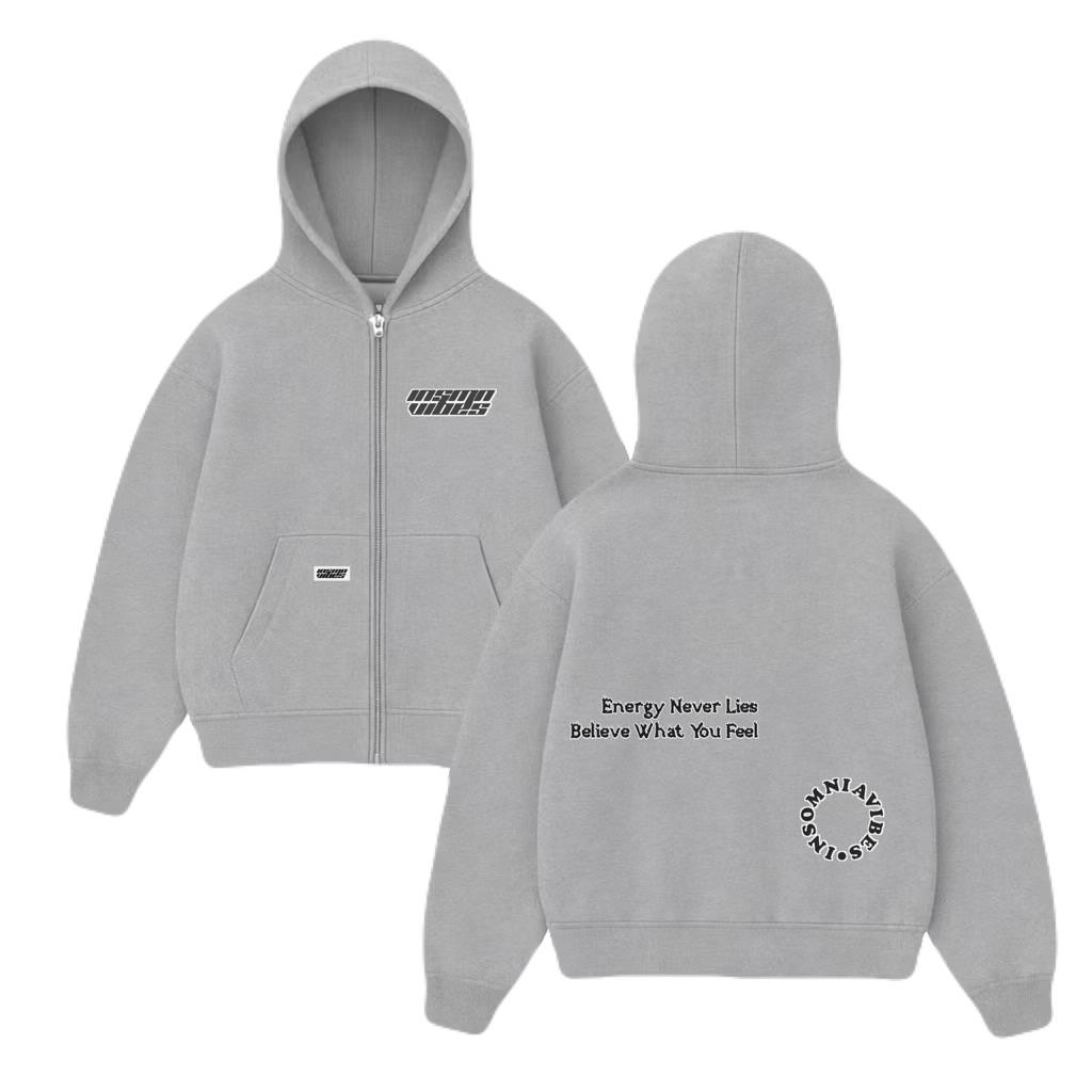 Zipper Hoodie Boxy “Felicya” Misty | Sweater Pria & Wanita insomnia vibes