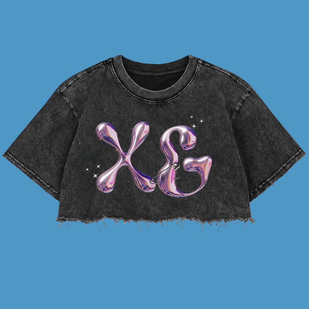 Resmora "XG" Crop Top Wash Oversized T-Shirt | Washing | Crop Tee Unfinished | Vintage | Atasan | Ka