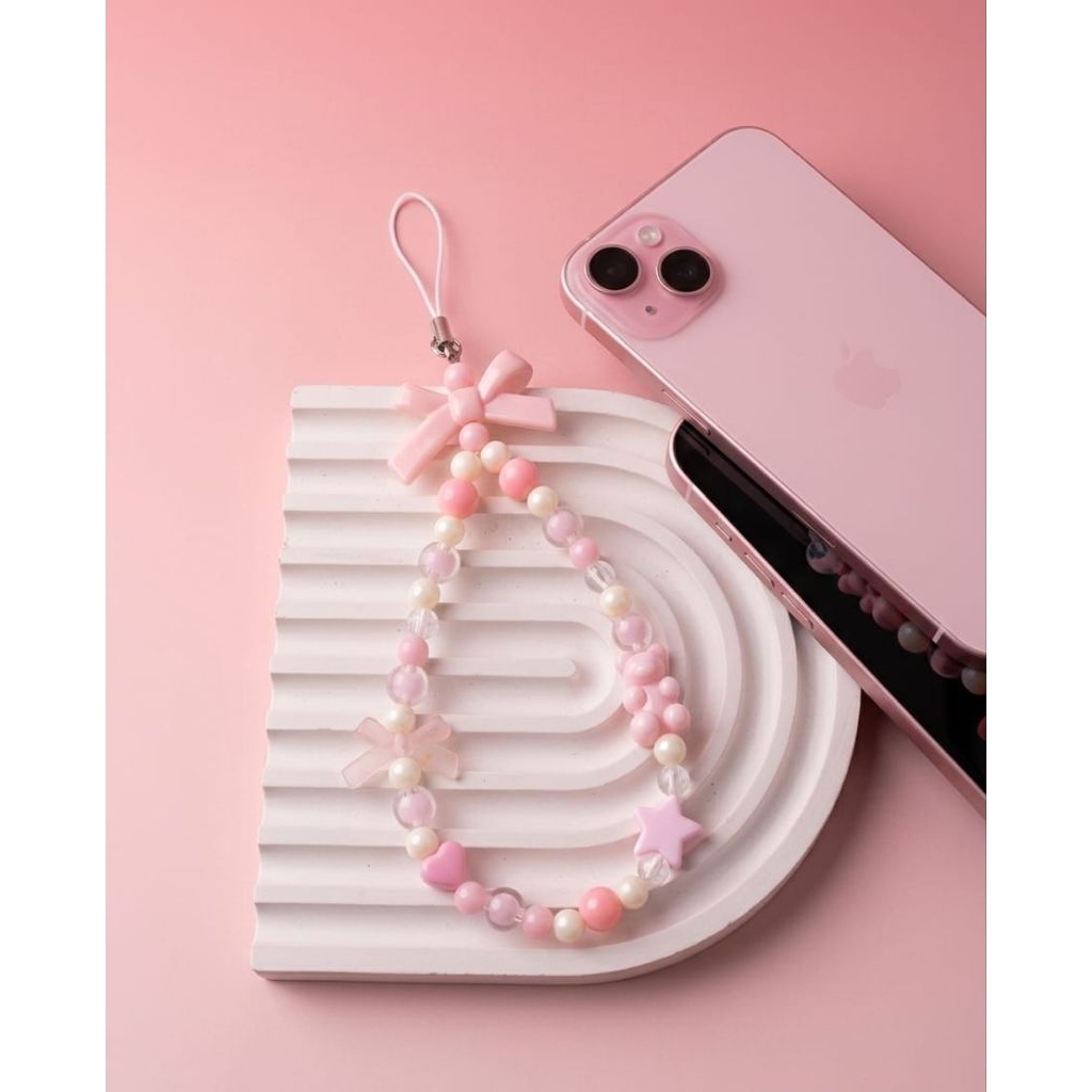 gantungan hp pink aesthetic murah gantungan hp pita pink