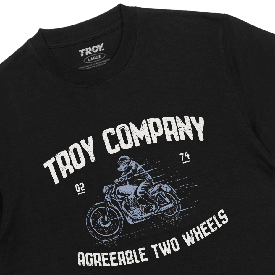 Troy Company Tshirt Black Agreeable - Kaos Pria Lengan Pendek Hitam MT 3144