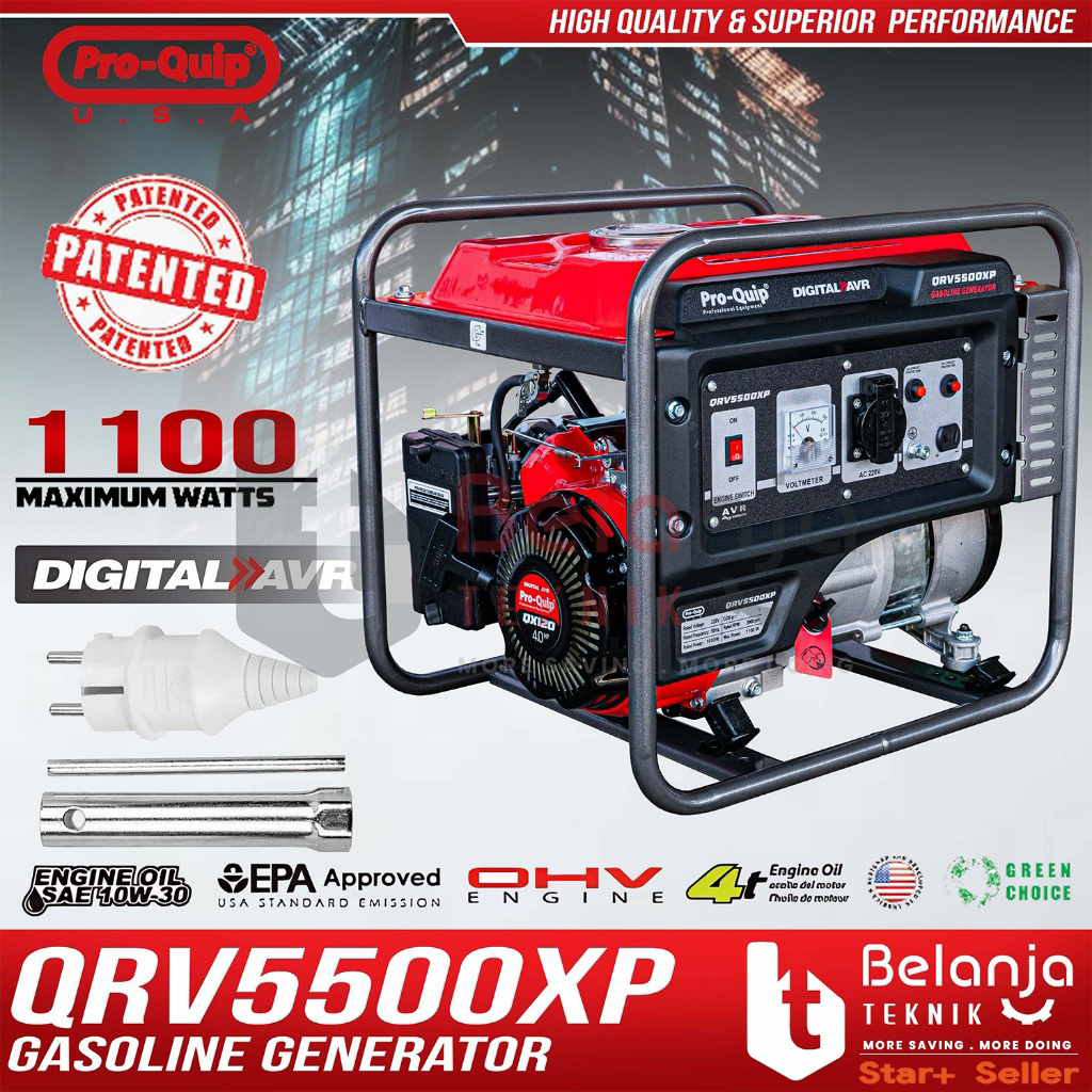 Genset 1000 watt - 1100 watt AVR ProQuip QRV5500XP 100% TEMBAGA