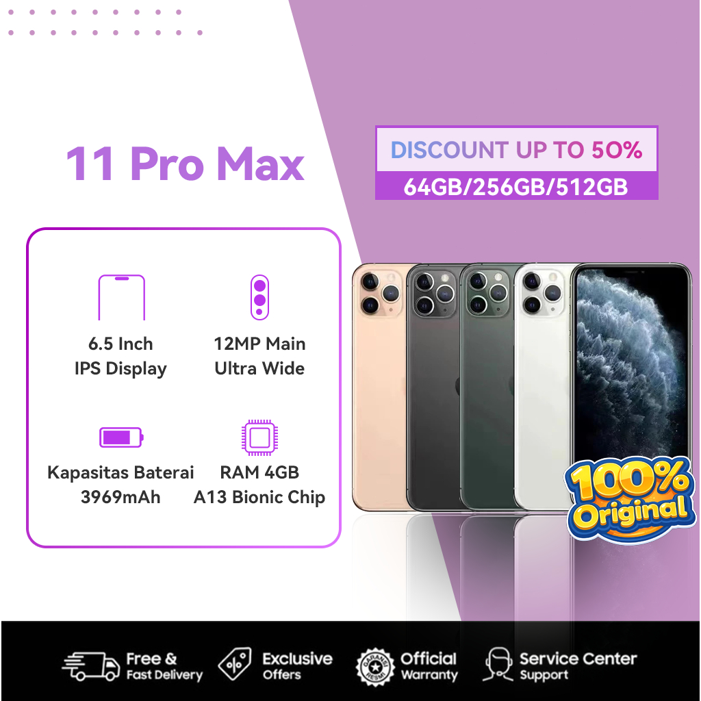 iPhone 11 Pro Max / 11 Pro 64GB 256GB iBox Original Bekas Fullset Mulus 100% Normal All Operator Bat