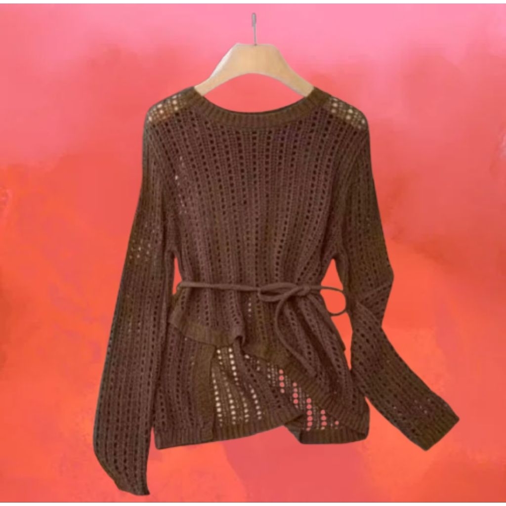 Sweater Rajut Model Jaring Premium