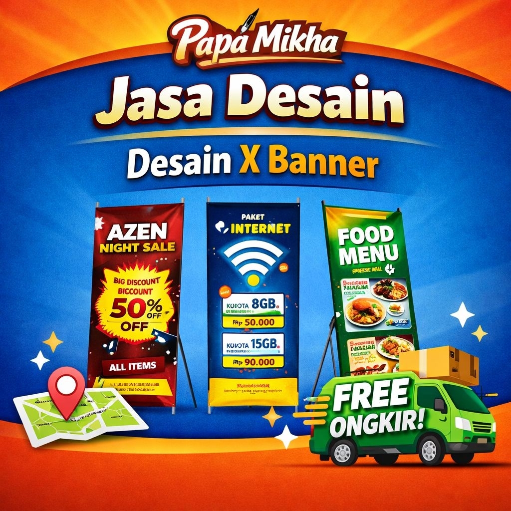Jasa Desain X Banner, Y Banner, Roll Banner