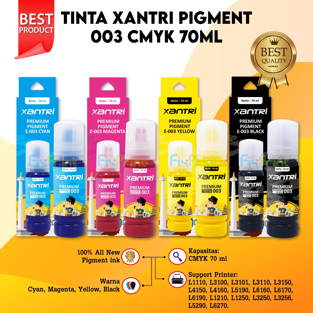 Tinta Pigment Epson 70ml Pigmen Printer L3110 L3250 L5296 L5290 L1210 Pigment Pigmen Ink