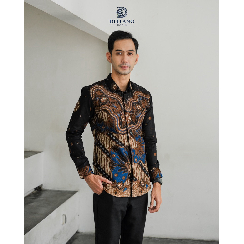 BAJU BATIK PRIA SLIMFIT MOTIF DEWANDARU BIRU