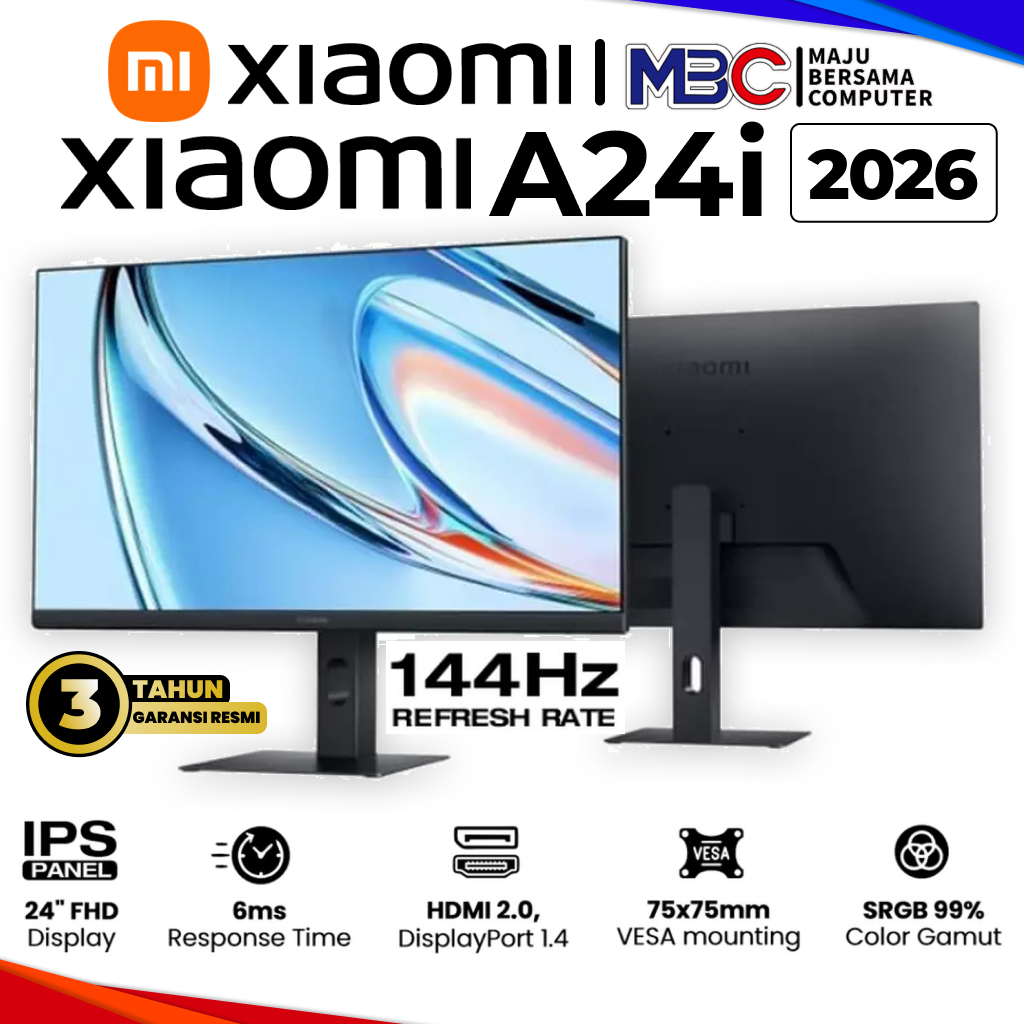 Xiaomi A24i 2026 Full HD IPS 100Hz 6ms Adaptive Sync Hdmi DP - Led Monitor Mi 24Inch 24 Inch 24 " 1C