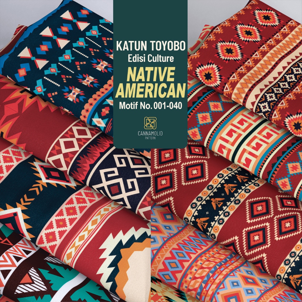 Kain Toyobo Motif ETNIK | Lebar 145cm | NATIVE AMERICAN 1-40