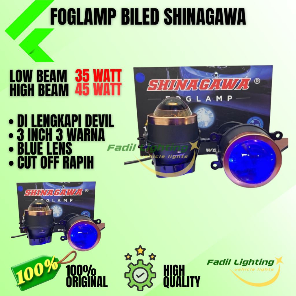 ORIGINAL FOGLAMP FOGLAMP 3 INCH 3 COLOR BI LENS LED BI LLED BLUELENS SHINAGAWA DRIVER PLUS DEMON EYE