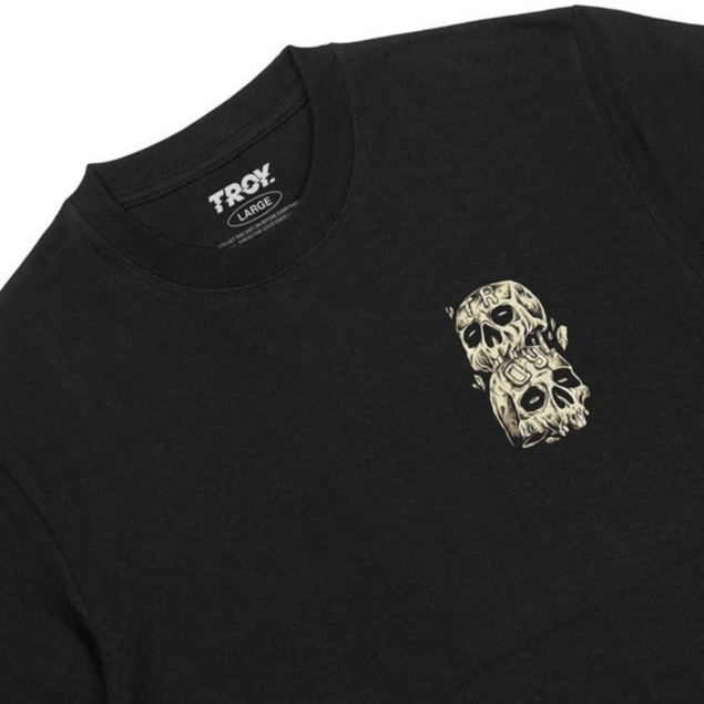 Troy Company Tshirt Black Pile Of Skulls - Kaos Pria Hitam Lengan Pendek MTD 2187