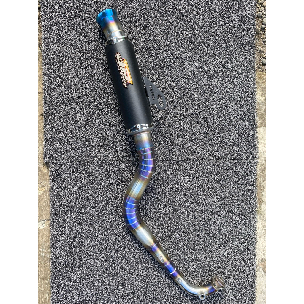 Knalpot Racing Non Samlong Sunblue Black Original JP FORCES RACING Pnp Beat Vario Nmax Scoopy Aerox 