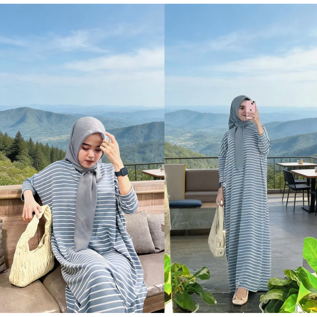 ORI YASMINE BATWING KNIT SALUR BY ISLABEL.ID - Gamis Kaftan Muslimah Kekinian Knit Premium