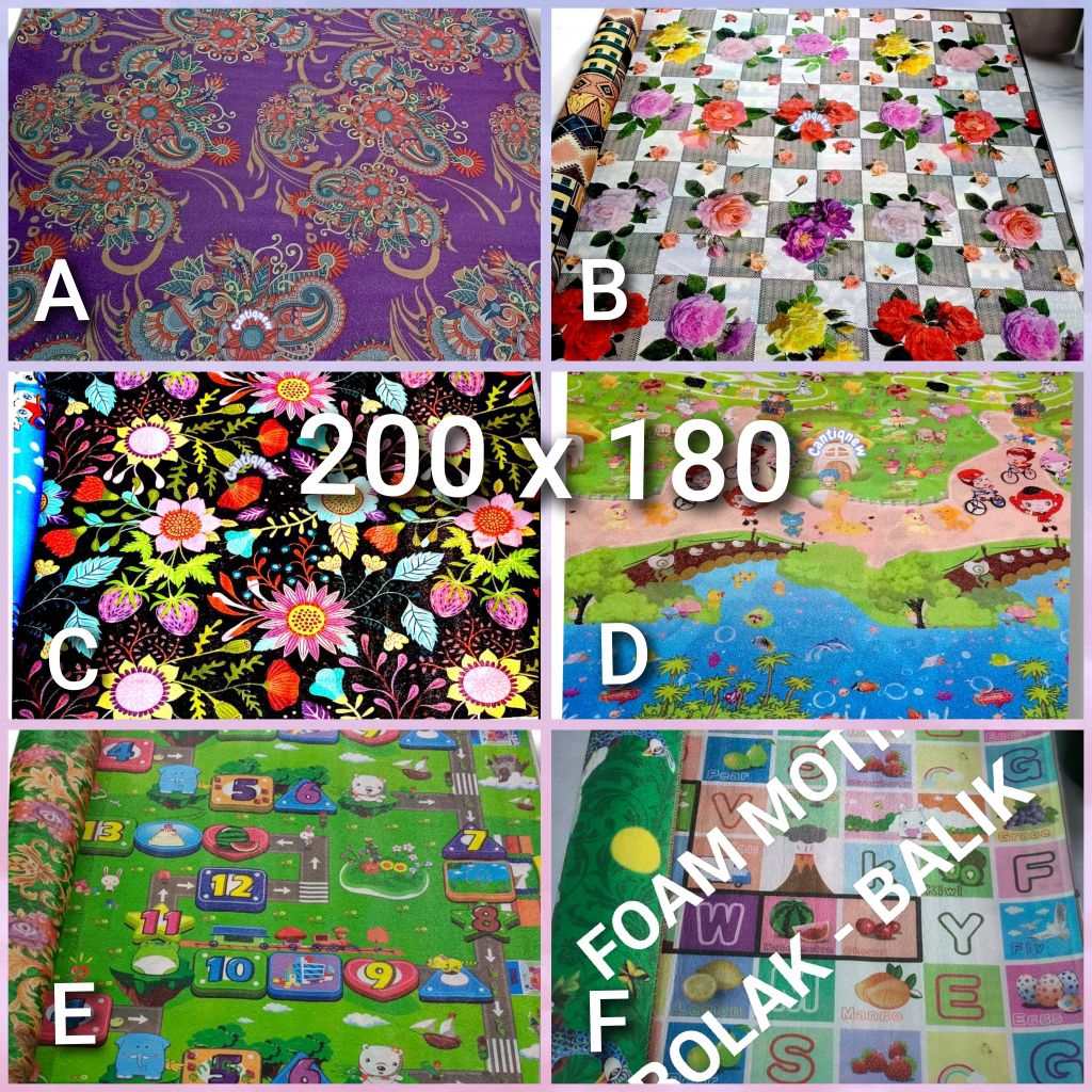 KARPET LANTAI FOAM PE MOTIF BOLAK BALIK JUMBO / KARPET FOAM TEBAL BOLAK BALIK MOTIF BEDA