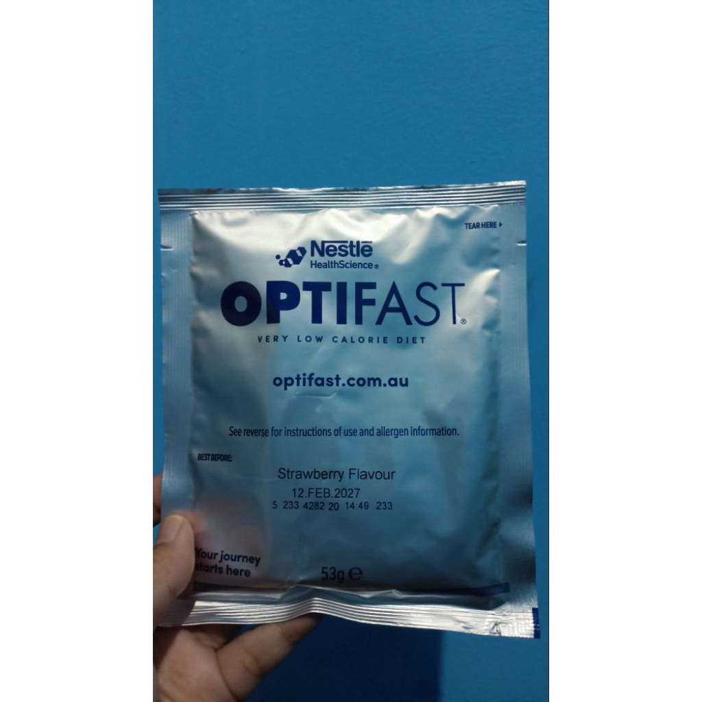 Nestle Optifast Very Low Calorie Diet Shake per sachet 53gr tanpa dus rasa strawberry