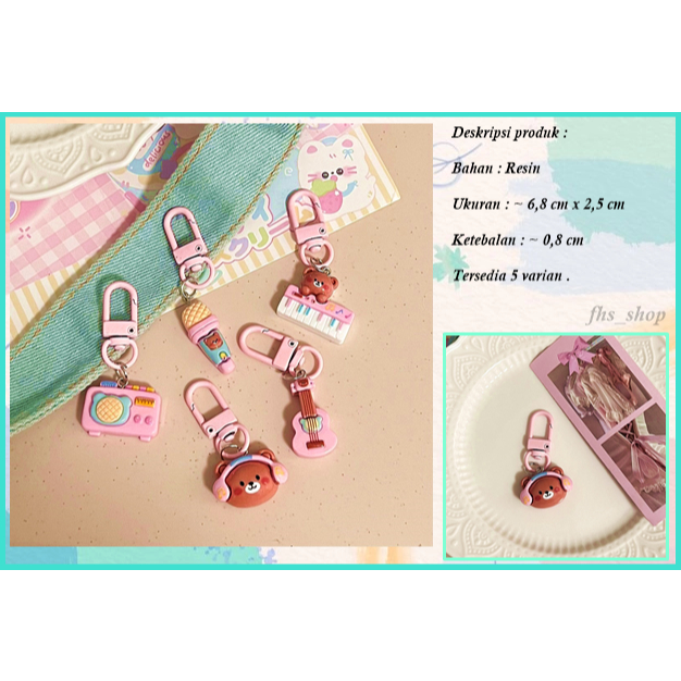 Gantungan Kunci Aesthetic Ganci Aesthetic Gantungan Kunci Beruang Lucu Gantungan Kunci Resin