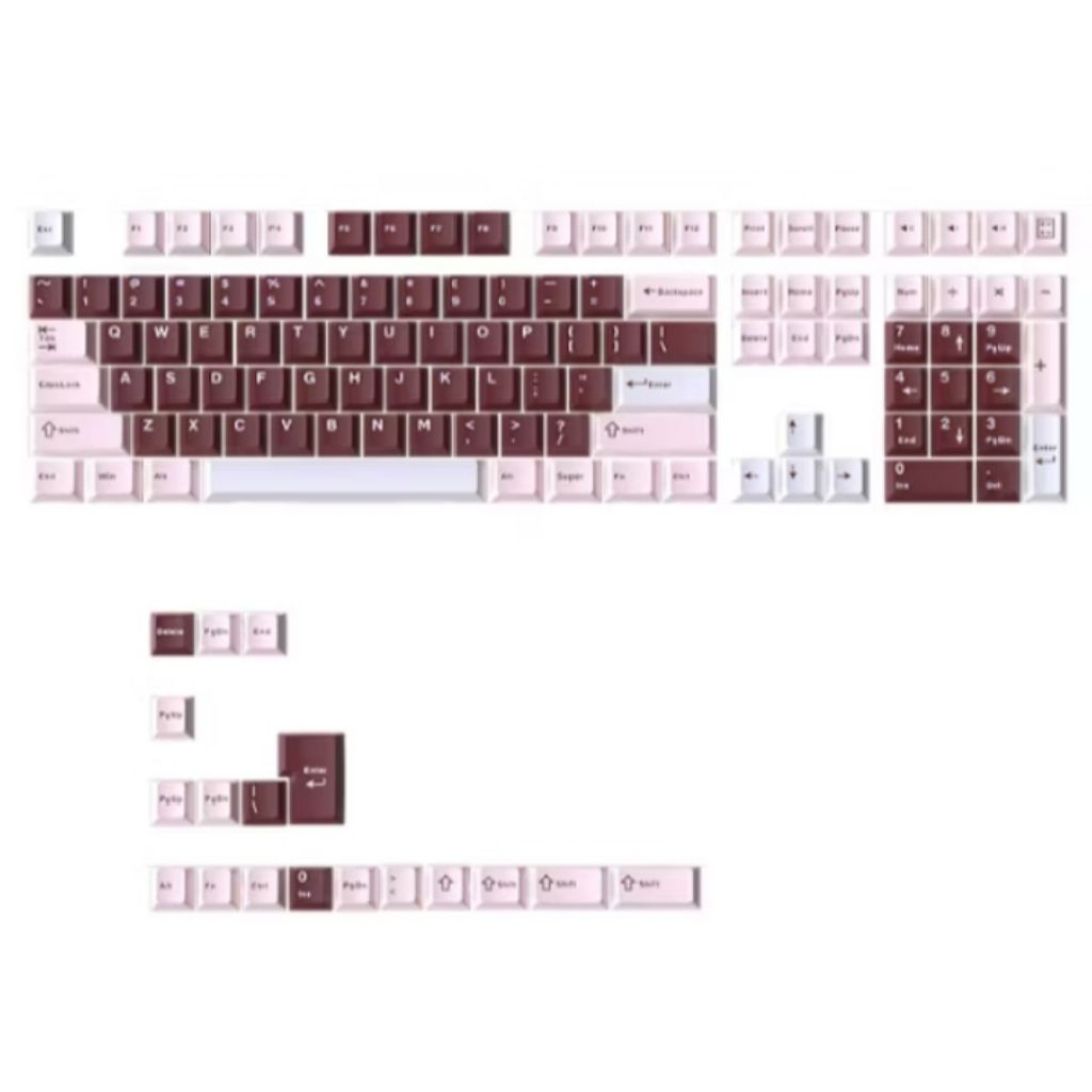 keycaps keyboard mechanical pink maroon white