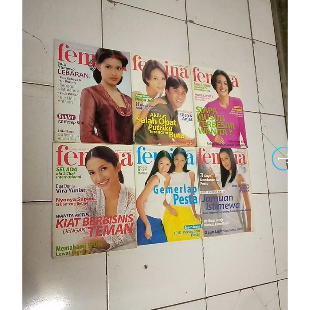 MAJALAH FEMINA TAHUN 1999 DIJUAL SATUAN  