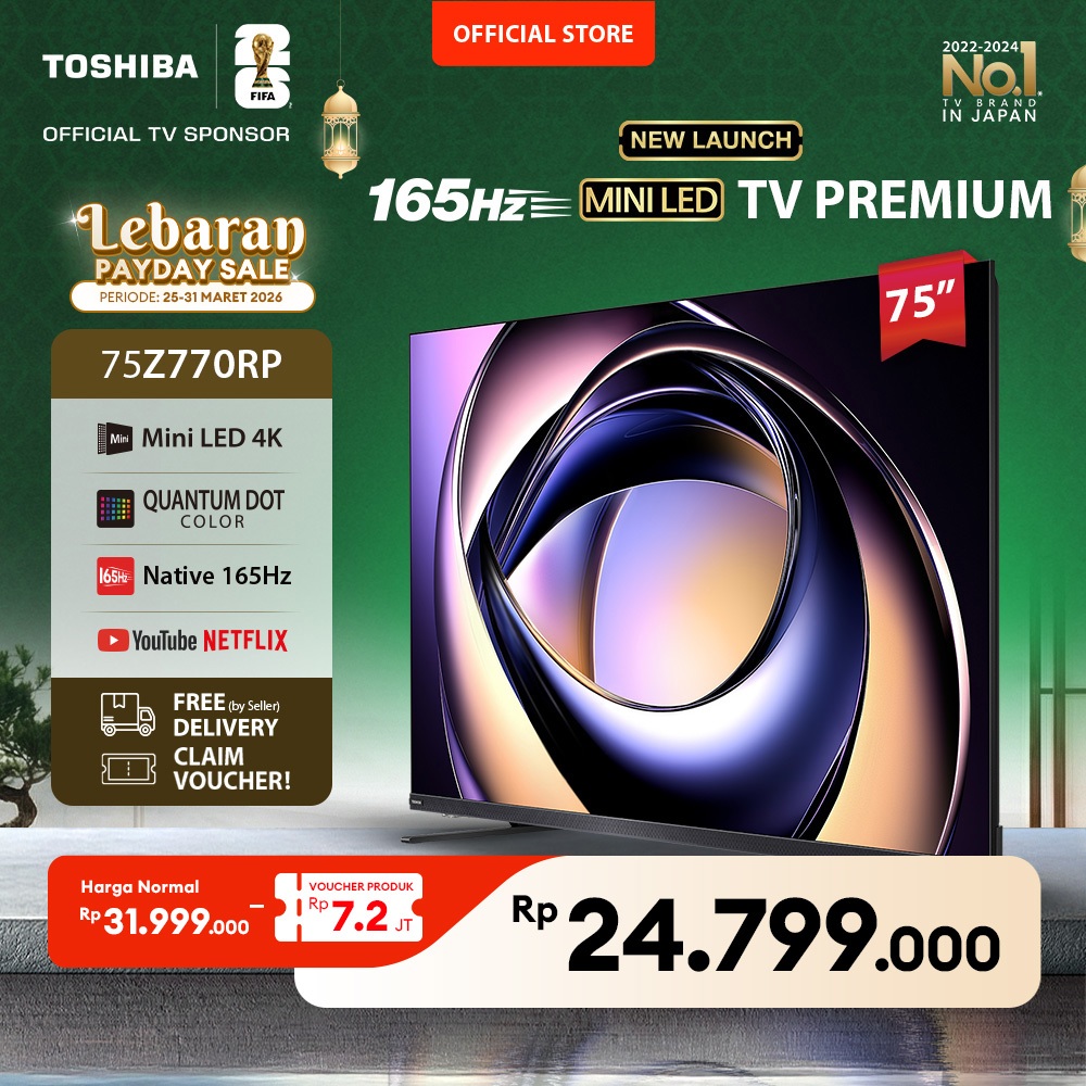 Toshiba TV 75" 4K UHD AI Smart TV - Dolby Vision IQ + Atmos Regza ZRi 2.1.2 Surround Eilex Native 17