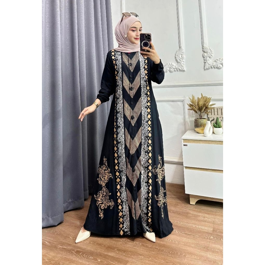Gamis batik wanita modern batik cap pekalongan