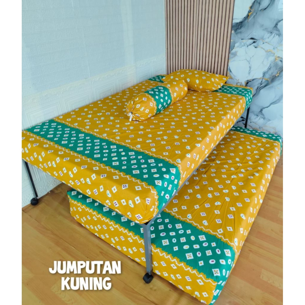 Sprei Bed sorong Ukuran 90x200 Motif  Batik Jumputan Best seller Bahan katun lembut,tebal dan tidak 