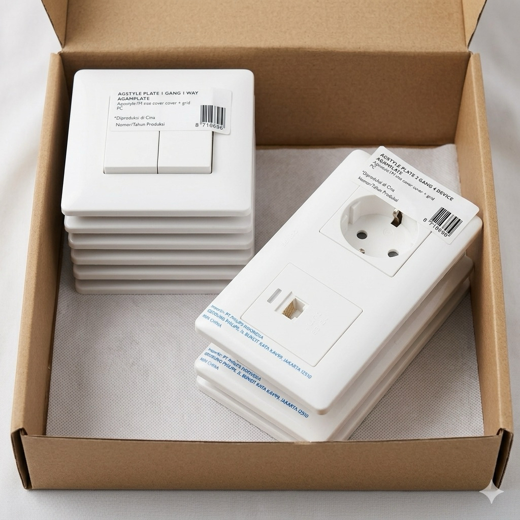 Philips Agilo Style - Paket Saklar & Stop Kontak Modular (Putih)