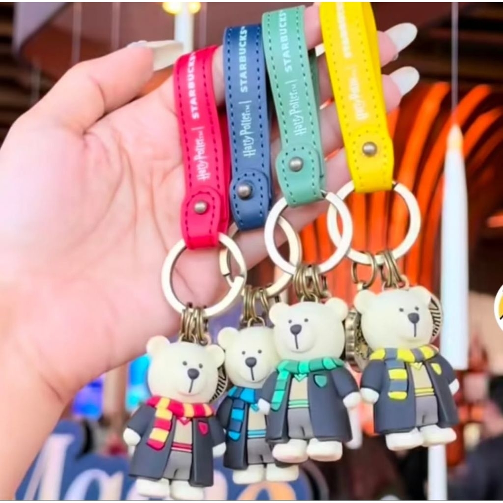 Starbucks HARRY POTTER INDONESIA Keychain Full Set - 1 set - 4 pieces (Merah + Kuning + Biru + Hijau