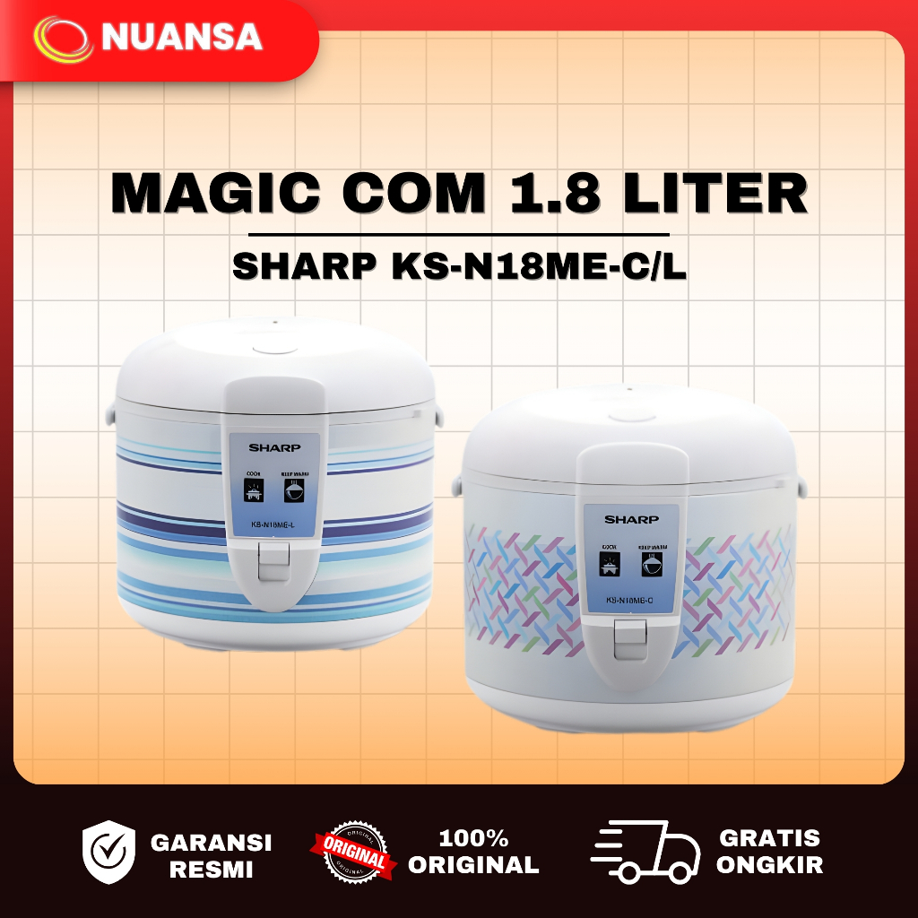 MAGIC COM SHARP KS-N18ME-C/L - RICE COOKER SHARP KSN18ME 1.8 LITER 3in1 ANTI LENGKET ANTI GORES
