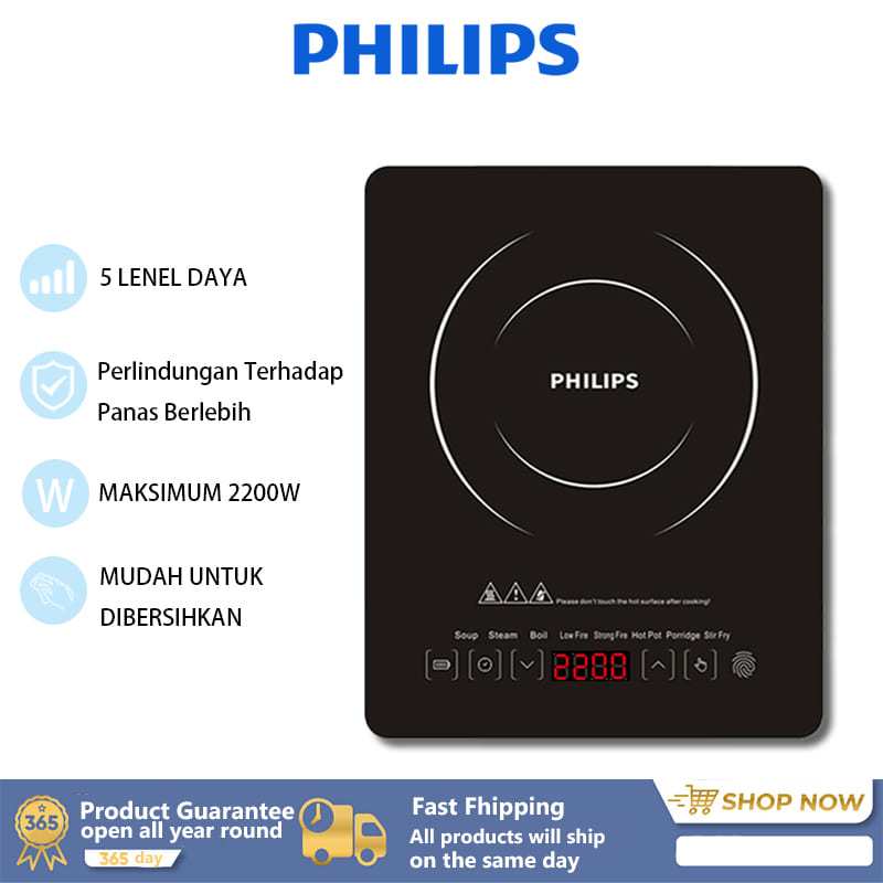 Philips Kompor Induksi 800W-2200W Touch Screen Hemat Energi