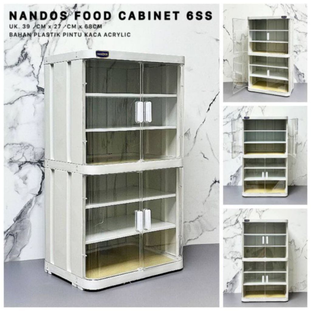 Food Cabinet NANDOS 6 Susun - Rak Plastik Serbaguna - Tempat Penyimpanan Makanan & Kosmetik Tempat O