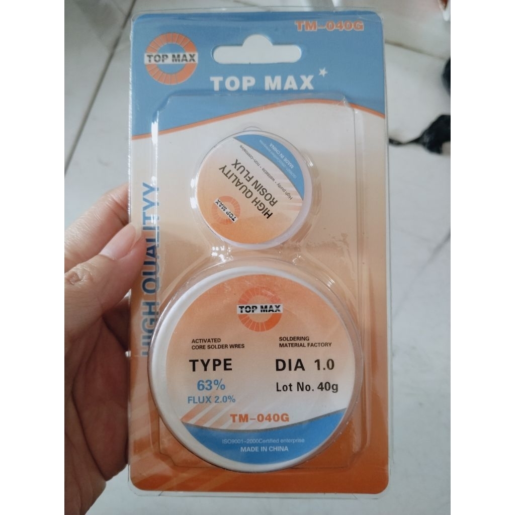 Timah Solder 0.8mm 10 Meter TOPMAX / Timah Solder 2 in 1 TOPMAX