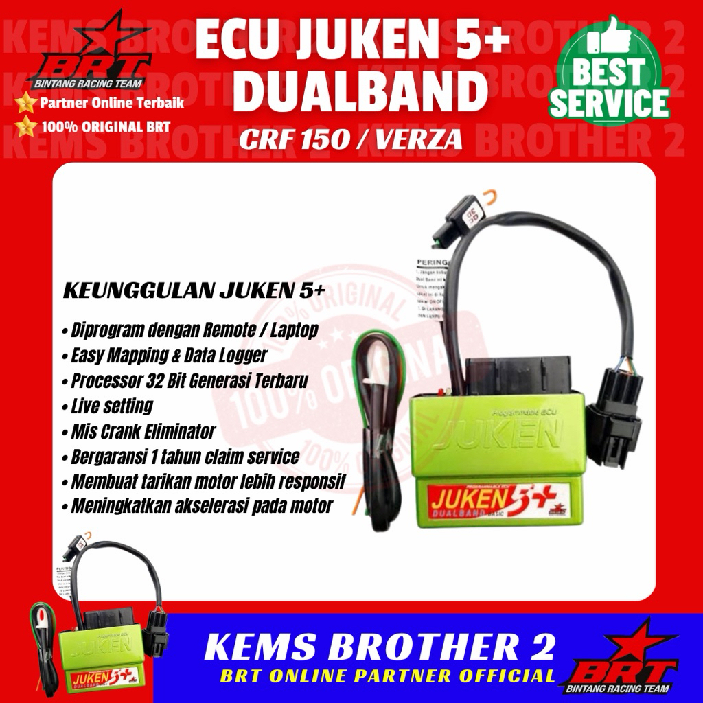 ECU CRF BRT JUKEN 5+ DUALBAND HIJAU ORIGINAL BRT ORIGINAL