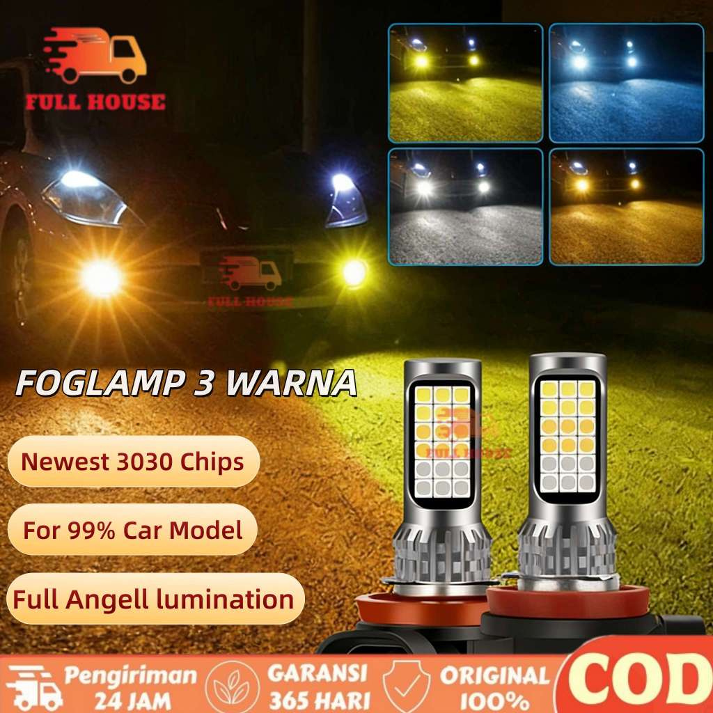 Led Foglamp 3 Warna H8 H11 H16 Avanza Xenia Calya Sigra Agya Ayla Ertiga Jazz Brio Rocky Raize Yaris