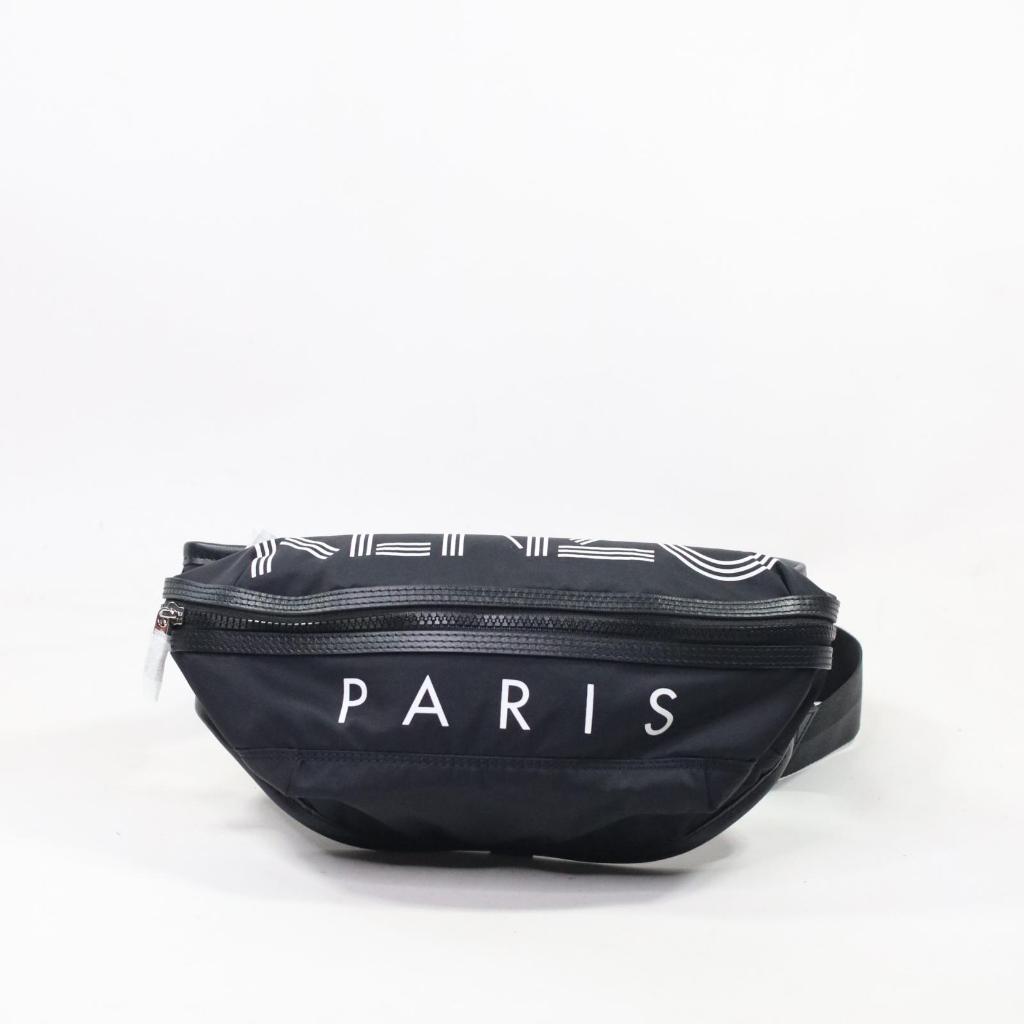 Tas Kenzo Paris Font Logo Waistbag Black / Tas Kenzo Bumbag Authentic