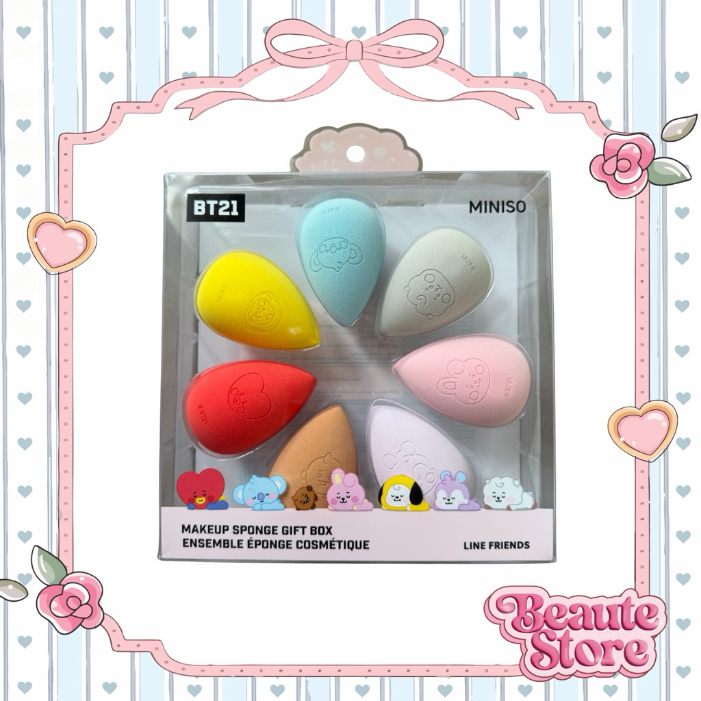 [READY] Miniso X BT21 Makeup Sponge Gift Box