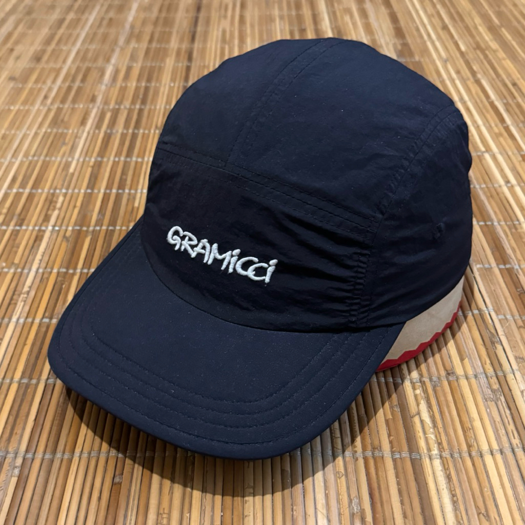 topi gramicci 5 panel shell het cap black bk1