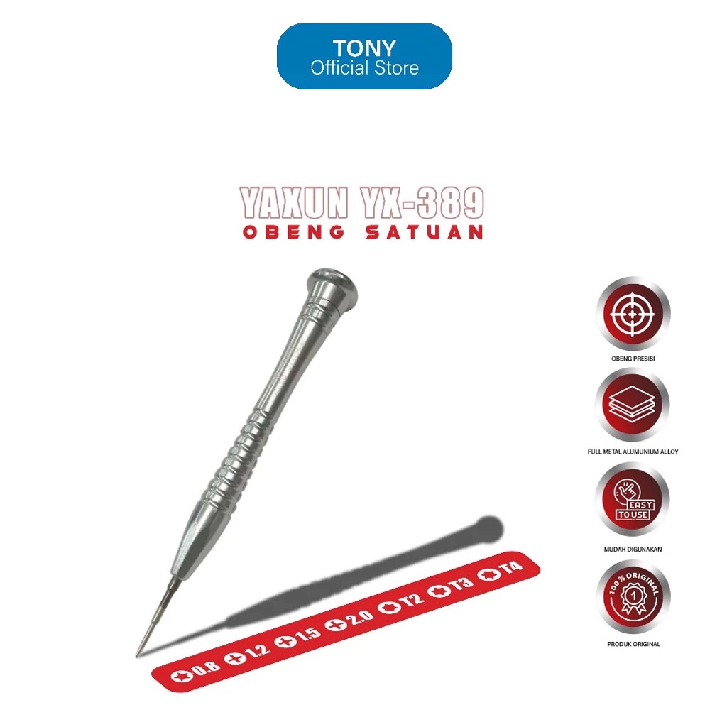 YAXUN YX389 SCREWDRIVER ORIGINAL - OBENG YAXUN YX389 BINTANG 0.8 PLUS 1.2 1.5 2.0 TORX 2 3 4 - OBENG
