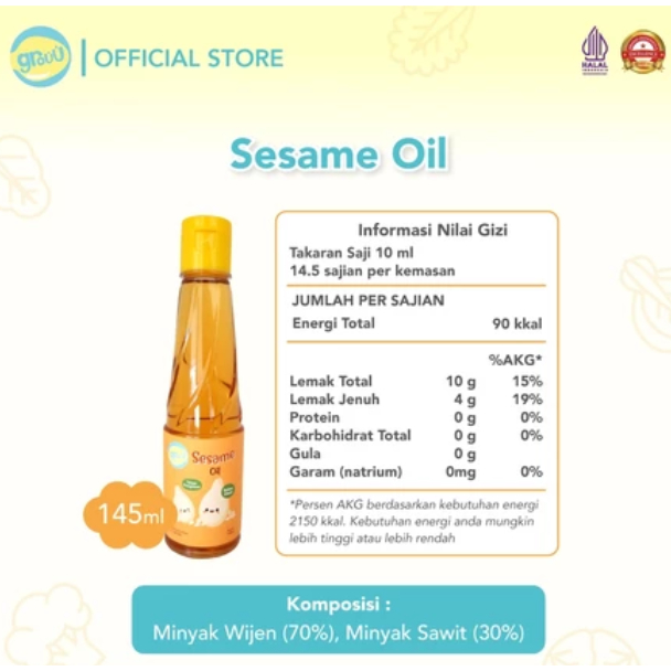 GROUU MINYAK WIJEN Organik Grou MINYAK WIJEN Halal MINYAK WIJEN Non MSG MINYAK WIJEN Non Pengawet Mp