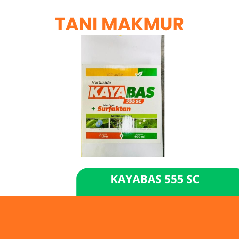 Kayabas 1 Liter + 400Ml Original (Gratis Kaos) Herbisida Kayabas 555SC Petrokimia Efektif Praktis Ek