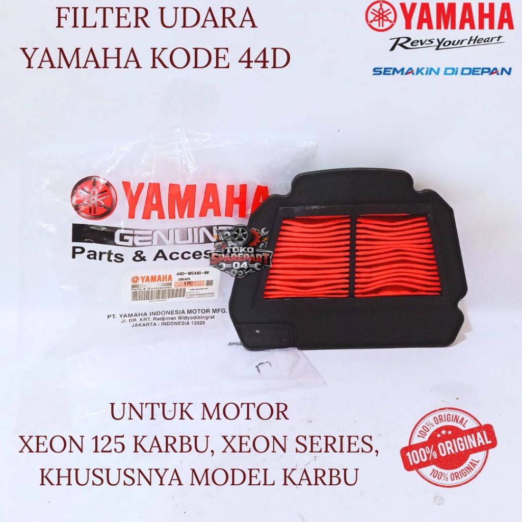 FILTER UDARA ORIGINAL YAMAHA KODE 44D XEON 125 KARBU, XEON SERIES, KHUSUSNYA MODEL KARBU