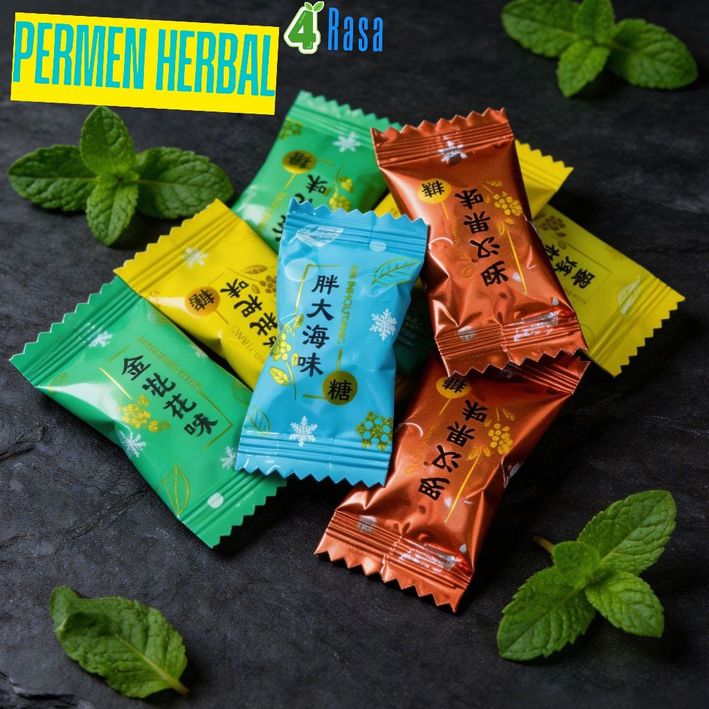 Permen Herbal Pereda Sakit Tenggorokan 4 Rasa Luo Han Guo Honeysuckle Pat Hai Hai Madu Niose Antler 