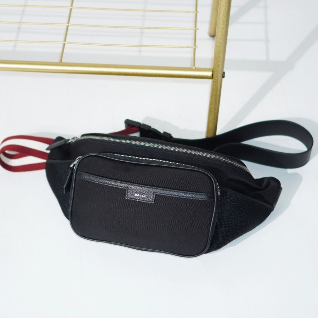 BALLY Co de Belt Bag Nylon Red White