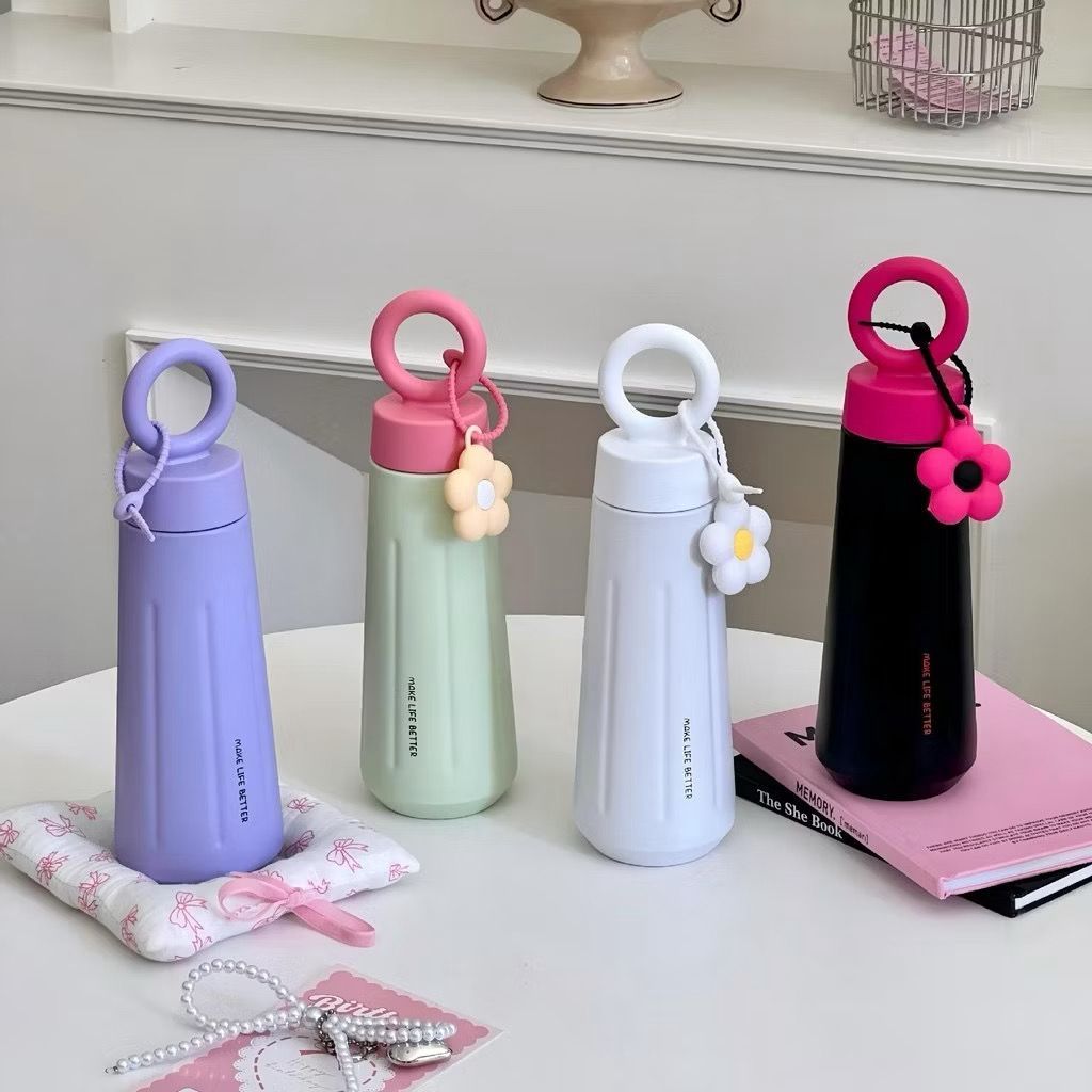 Tumbler Stainless 450ML Bunga + Tali