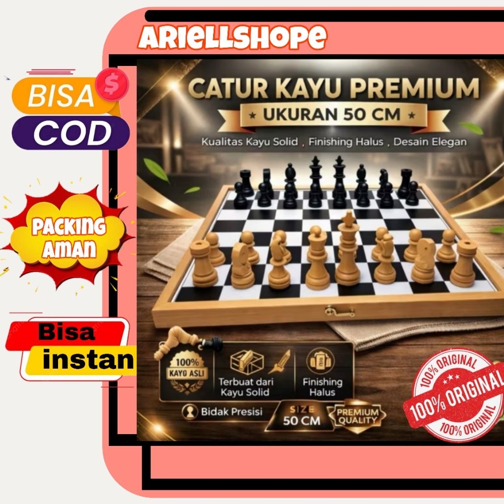 catur kayu dan plastik jumbo kayu ORI