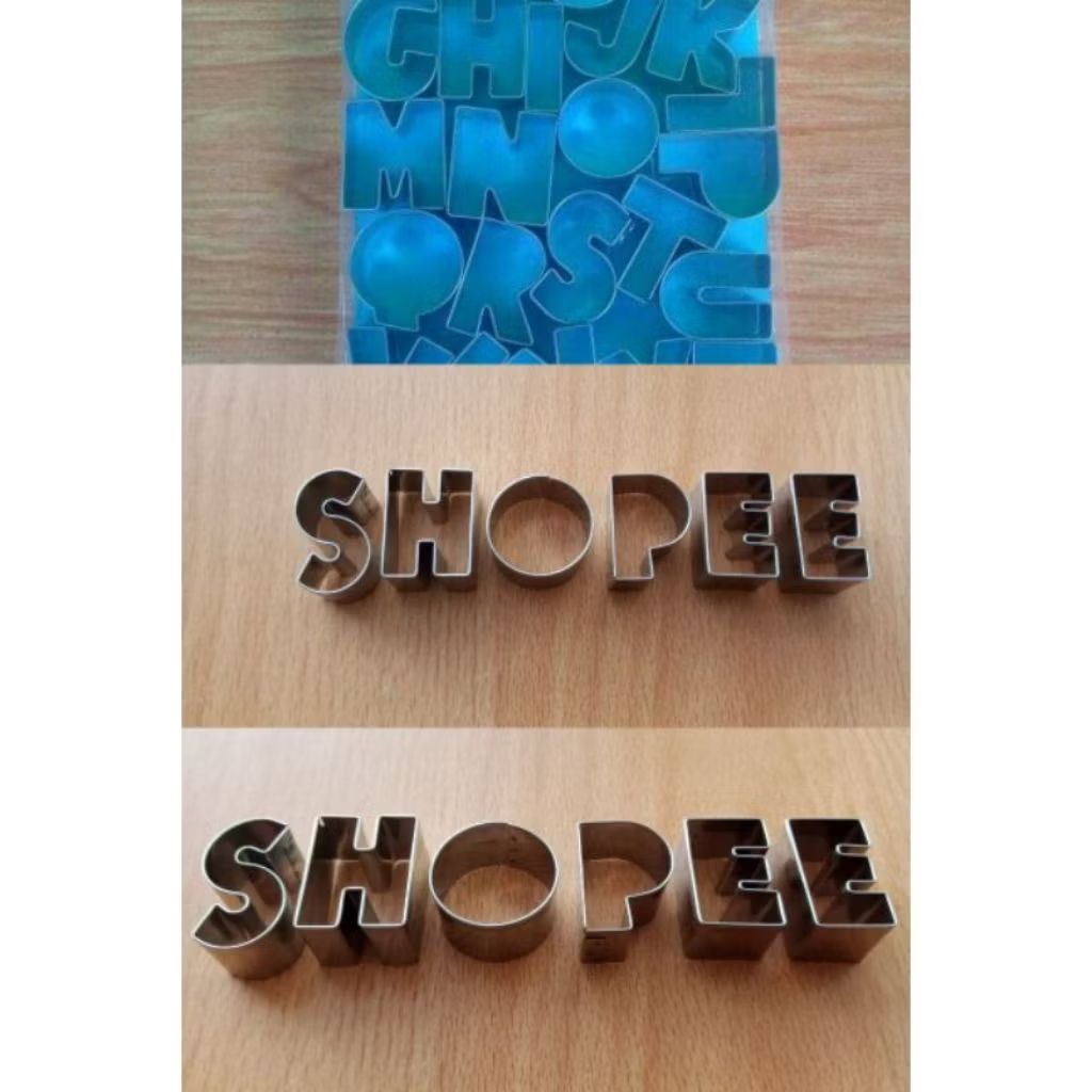 Cetakan ring cutter huruf|cookie cutter isi 26 huruf