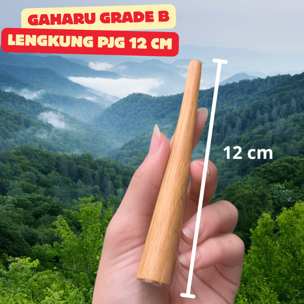 ONCE PIPA ROKOK KAYU GAHARU ASLI GRADE B MODEL LENGKUNG PANJANG 12 CM