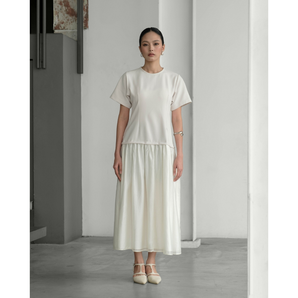 DEUXELLE Claire Dress | Dress lengan pendek elegant silhouette