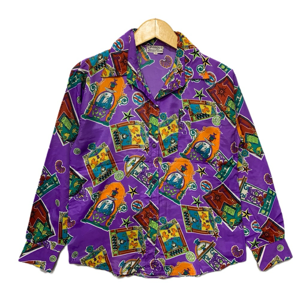 kode A1084 kemeja vintage size  M lokal Kemeja vintage kemeja mewah kemeja sultan kemeja silk kemeja