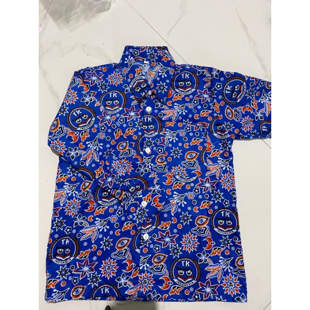 Seragam batik TK IGTKI nasional biru Terlaris